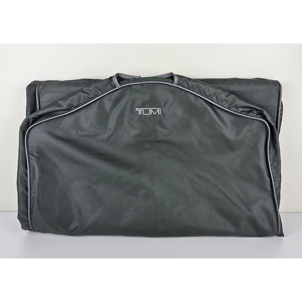 Tumi Tri-Fold Garment Luggage Bag Green Ballistic Nylon Suit Cover Travel 20x12